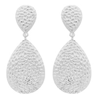 HAMMER TEXTURED PATTERN TEARDROP EARRINGS
