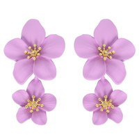 HAWAIIAN ACRYLIC FLOWER POST EARRINGS