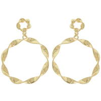 SWIRL EDGE ROUND POST EARRINGS