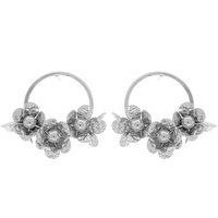 FLORAL HOOP POST EARRINGS