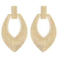 TEXTURED LEAF DROP EARRINGS