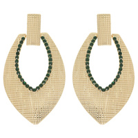 TEXTURED LEAF DROP EARRINGS