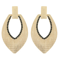 TEXTURED LEAF DROP EARRINGS