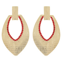 TEXTURED LEAF DROP EARRINGS