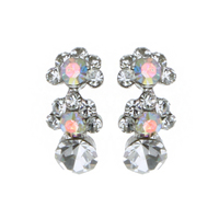 Small Stone Cluster Stud Earrings Erk20R