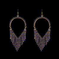 DANGLY RHINESTONE FISH HOOK EARRING