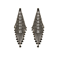V SHAPE RHINESTONE EARRING W/GEMS