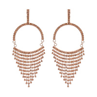 OVAL DANGLE RHINESTONE POST EARRING