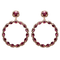 LARGE CIRCLE RHINESTONE POST EARRING