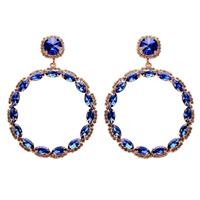 LARGE CIRCLE RHINESTONE POST EARRING