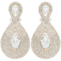 EVENING GLAM 2-TIER TEARDROP PAVE EARRINGS