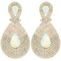 EVENING GLAM 2-TIER TEARDROP PAVE EARRINGS