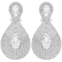 EVENING GLAM 2-TIER TEARDROP PAVE EARRINGS