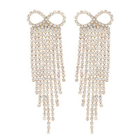 INFINITY TASSEL LONG DROP CRYSTAL EARRINGS