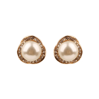 Pearl With Stones Stud Earrings Ewq11Gcr