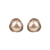 Pearl With Stones Stud Earrings Ewq11Swh