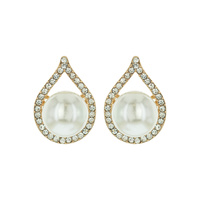 STONE TEARDROP W/PEARL STUDD ER