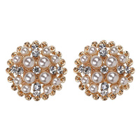 PEARL WITH STONE BURST STUD EARRINGS