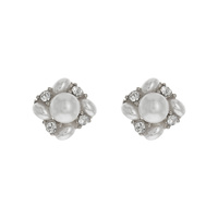 PEARL ENCRUSTED SQUARE STUD EARRINGS