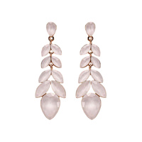 DANGLE METAL STONE POST EARRING