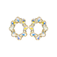 OVAL DROP DUAL DRESSY STONE EARRING