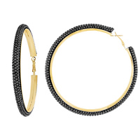 8CM RHINESTONE HOOP EARRINGS