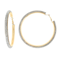 8CM RHINESTONE HOOP EARRINGS