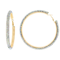 8CM RHINESTONE HOOP EARRINGS