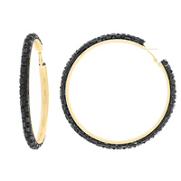 8CM RECTANGLE RHINESTONE HOOP EARRINGS