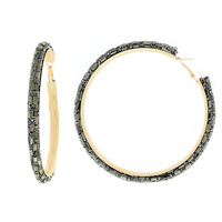 8CM RECTANGLE RHINESTONE HOOP EARRINGS