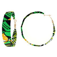 50MM AFRICAN PRINT FABRIC HOOP EARRING
