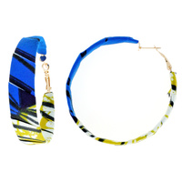 50MM AFRICAN PRINT FABRIC HOOP EARRING