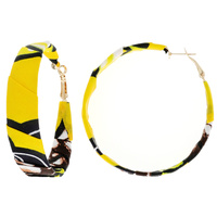 50MM AFRICAN PRINT FABRIC HOOP EARRING