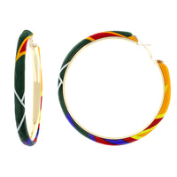 80MM AFRICAN PRINT FABRIC HOOP EARRINGS