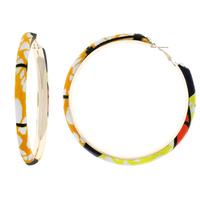 80MM AFRICAN PRINT FABRIC HOOP EARRINGS