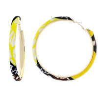 80MM AFRICAN PRINT FABRIC HOOP EARRINGS