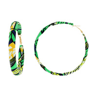 80MM AFRICAN PRINT FABRIC HOOP EARRING
