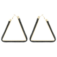 TRIANGLE RHINESTONE HOOP EARRINGS
