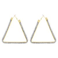 TRIANGLE RHINESTONE HOOP EARRINGS