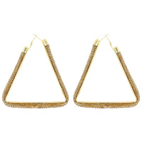 TRIANGLE RHINESTONE HOOP EARRINGS