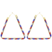 TRIANGLE RHINESTONE HOOP EARRINGS