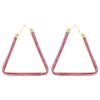 TRIANGLE RHINESTONE HOOP EARRINGS