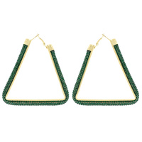 TRIANGLE RHINESTONE HOOP EARRINGS