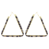 TRIANGLE RHINESTONE HOOP EARRINGS