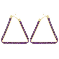 TRIANGLE RHINESTONE HOOP EARRINGS
