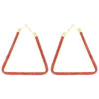 TRIANGLE RHINESTONE HOOP EARRINGS