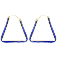 TRIANGLE RHINESTONE HOOP EARRINGS