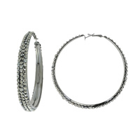 60MM COLORFUL RHINESTONE HOOP EARRINGS