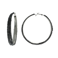 60MM COLORFUL RHINESTONE HOOP EARRINGS