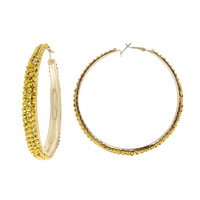 60MM COLORFUL RHINESTONE HOOP EARRINGS